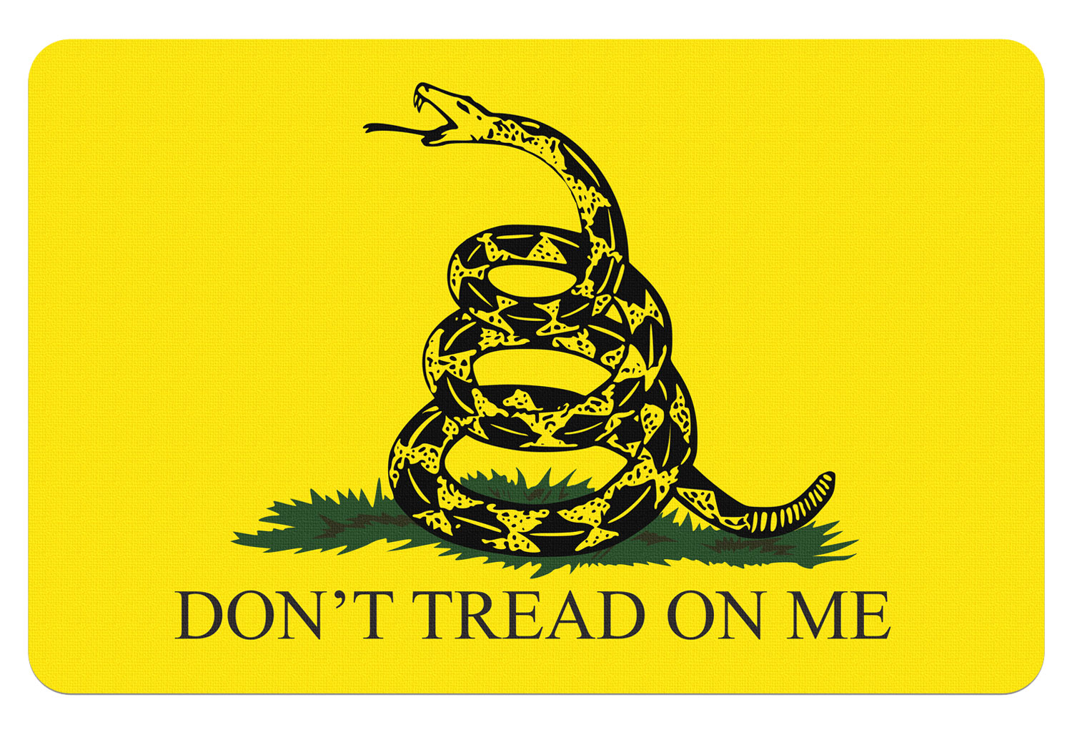 TekMat TEKR17GADSDEN Gadsden Flag Cleaning Mat Black/Yellow Rubber 11"x17" Snake/"Don't Tread On Me"