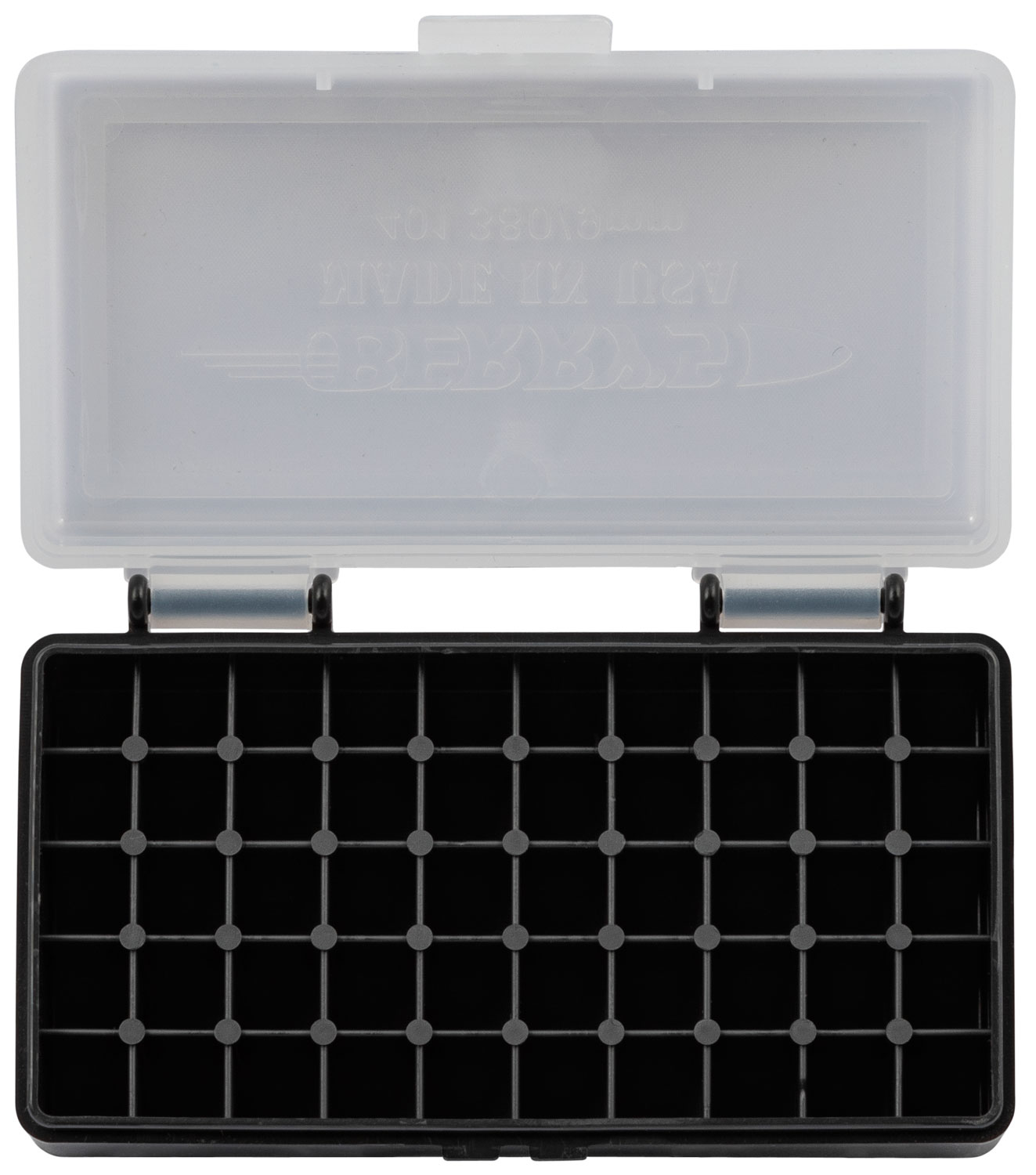 Berry's 71933 Ammo Box  9mm/380ACP Clear/Black Polypropylene 50rd