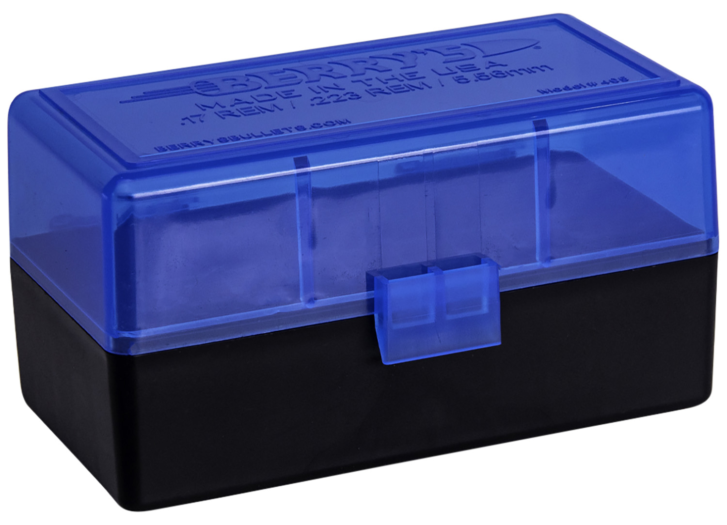 Berry's 44661 Ammo Box  223Rem/5.56NATO Blue/Black Polypropylene 50rd
