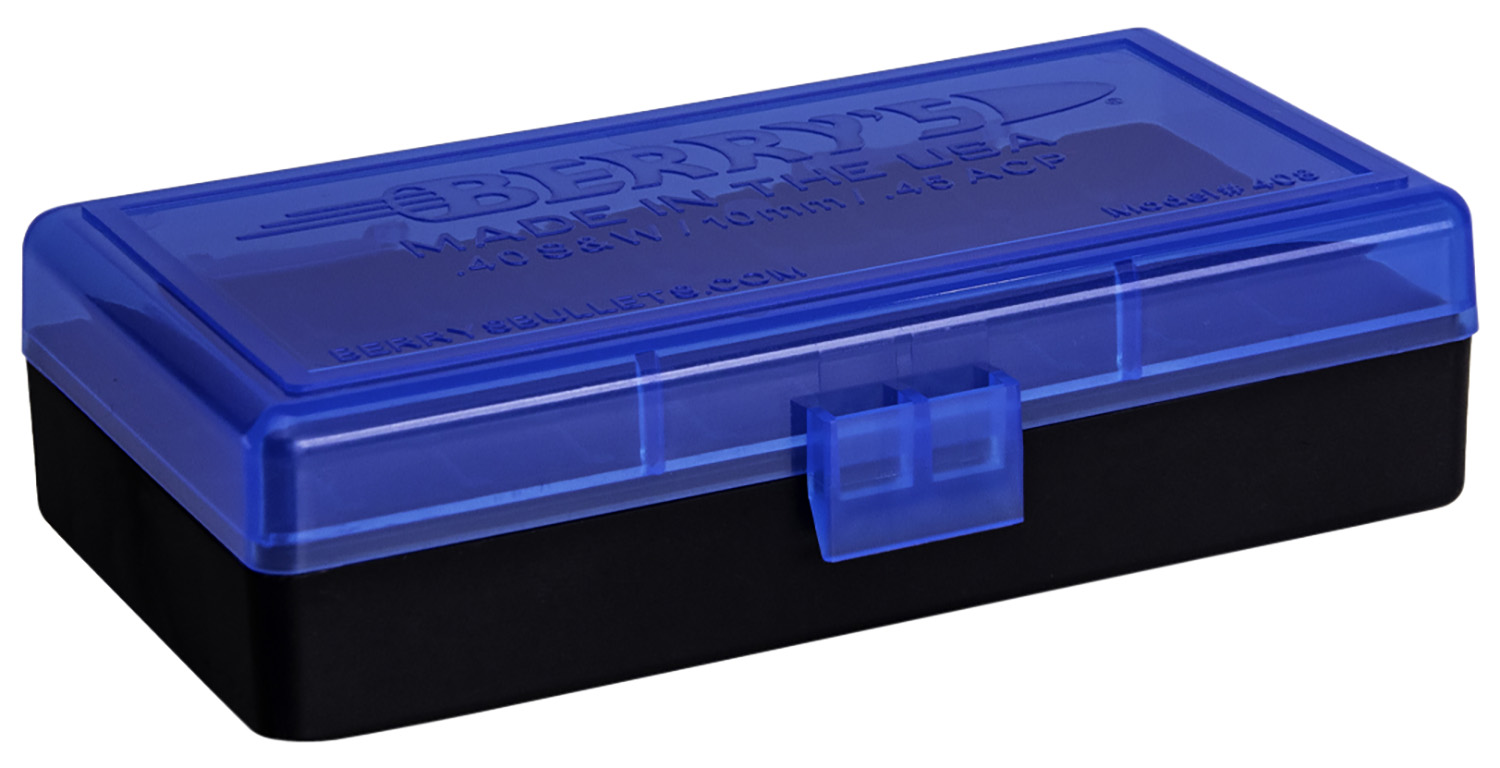 Berry's Ammo Box #408 - .40 S&W/.45 ACP 50/rd Blue/Black