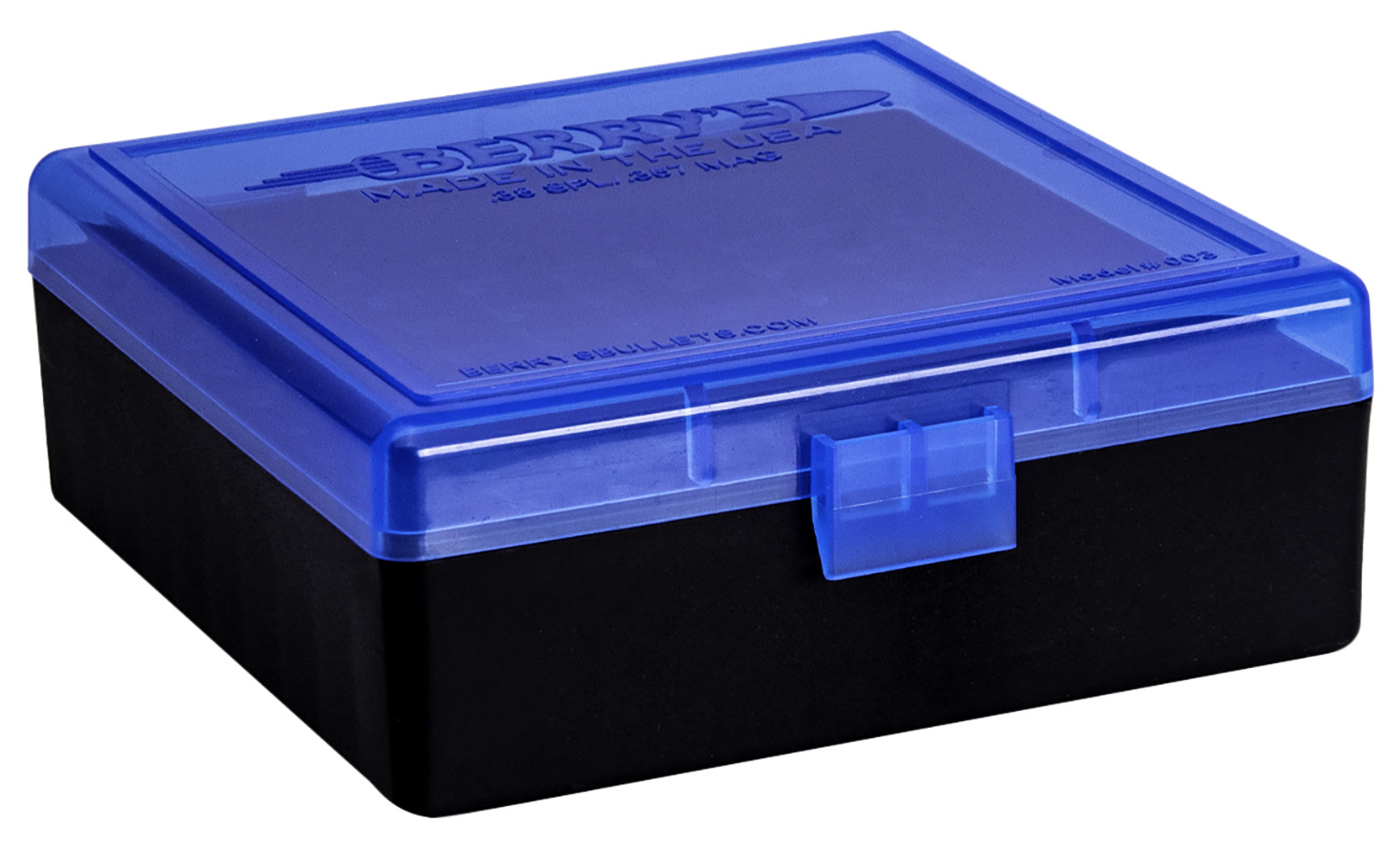 Berry's 95182 Ammo Box  38Special/357Mag Blue/Black Polypropylene 100rd