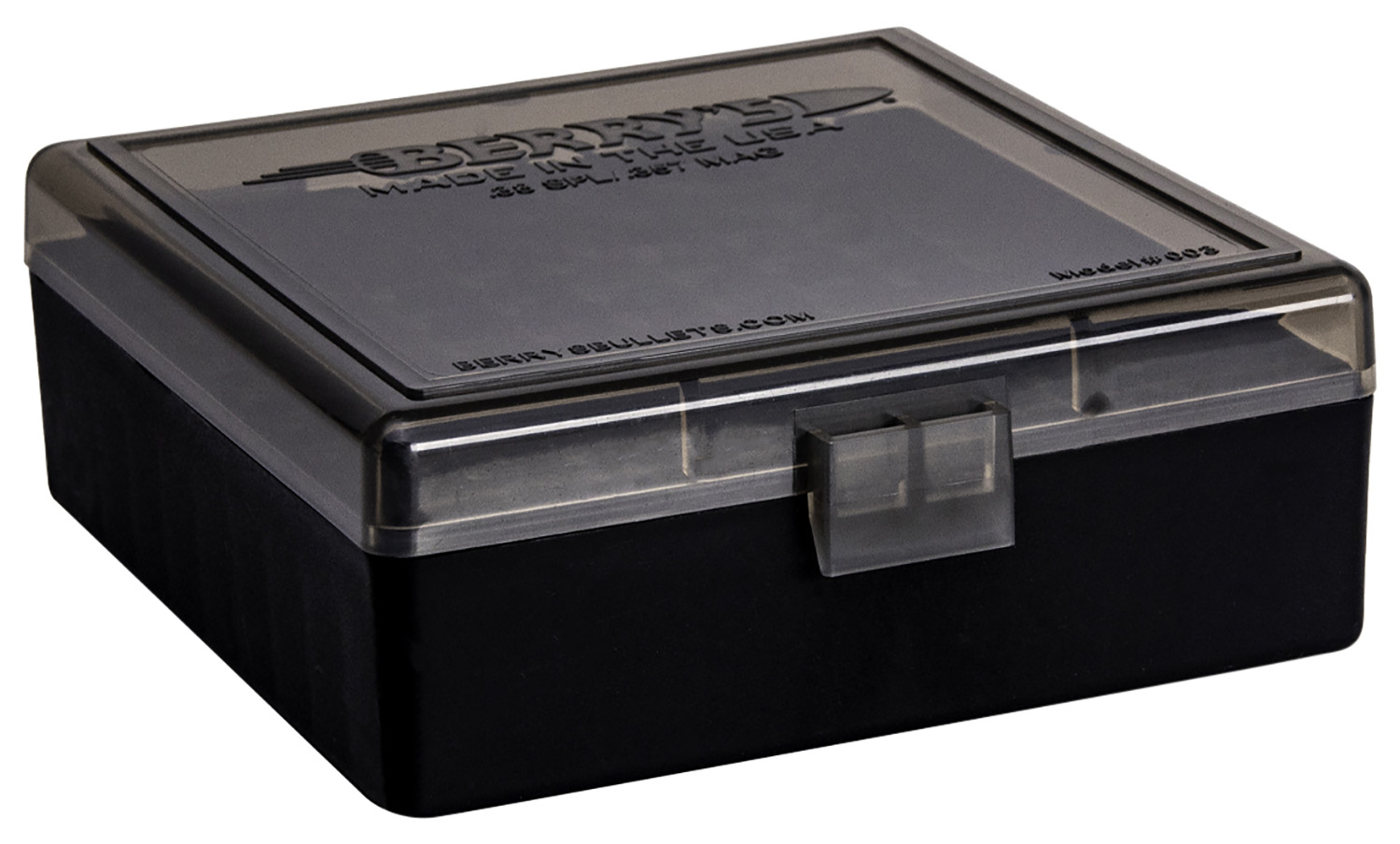 Berry's 75321 Ammo Box  38Special/357Mag Smoke/Black Polypropylene 100rd