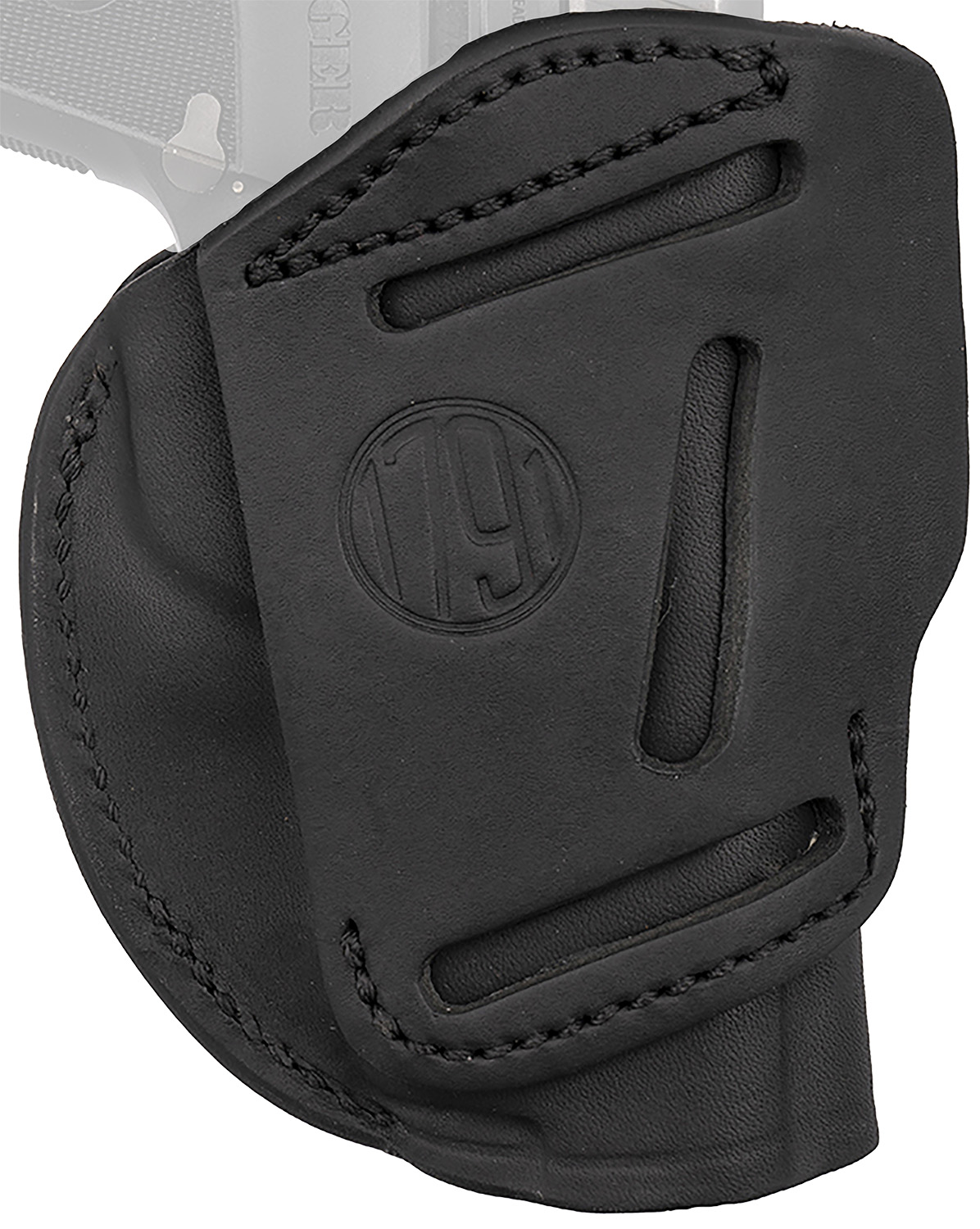 1791 Gunleather 4WH1SBLL 4-Way  IWB/OWB 01 Stealth Black Leather Belt Clip Fits 3-4 Barrel 1911 Left Hand