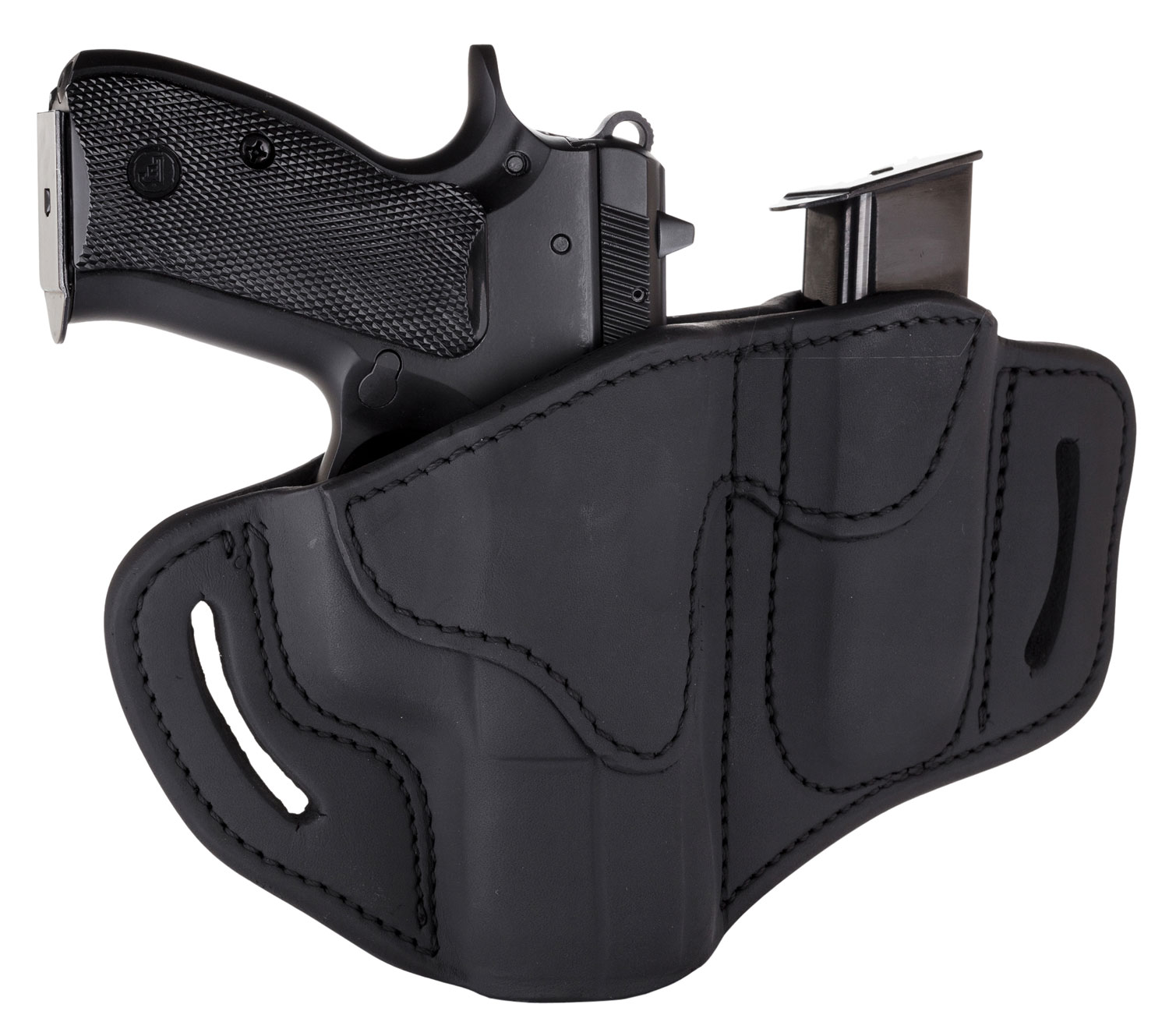 1791 Gunleather BH21M12SBLR Stealth Black Leather Belt Holster Combo - 1791 Gunleather - STEALTH BLACK