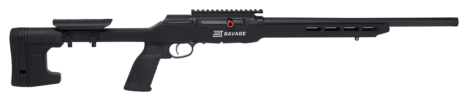 Savage Arms 47248 A22 Precision Full Size 22 LR 10+1 18" Matte Black Heavy Threaded Barrel, Matte Black Picatinny Rail Carbon Steel Receiver, Matte Black MDT ACC Aluminum Chassis, Black Polymer Grip,