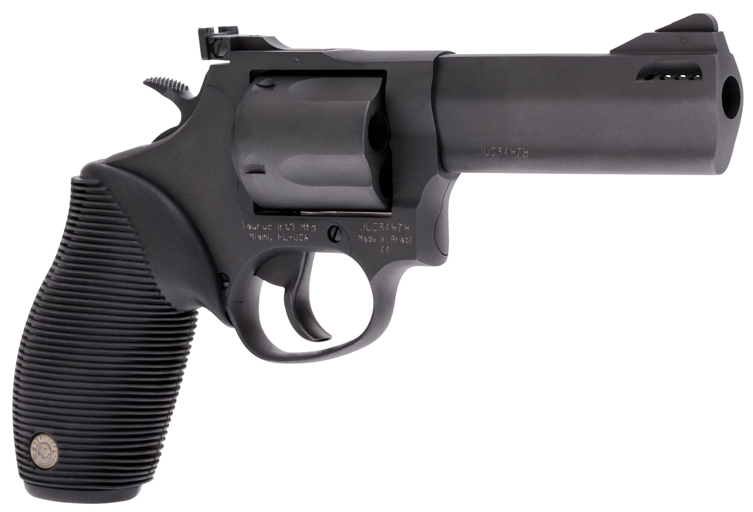 Taurus Tracker 44 Magnum 4 Inch Revolver 5 rd. Ported Matte Black Oxide Ribber Grip - Superbly Manageable 2 Taurus Tracker 44 Magnum 4 Inch Revolver 5 rd. Ported Matte Black Oxide Ribber Grip - Superbly Manageable - Image 2
