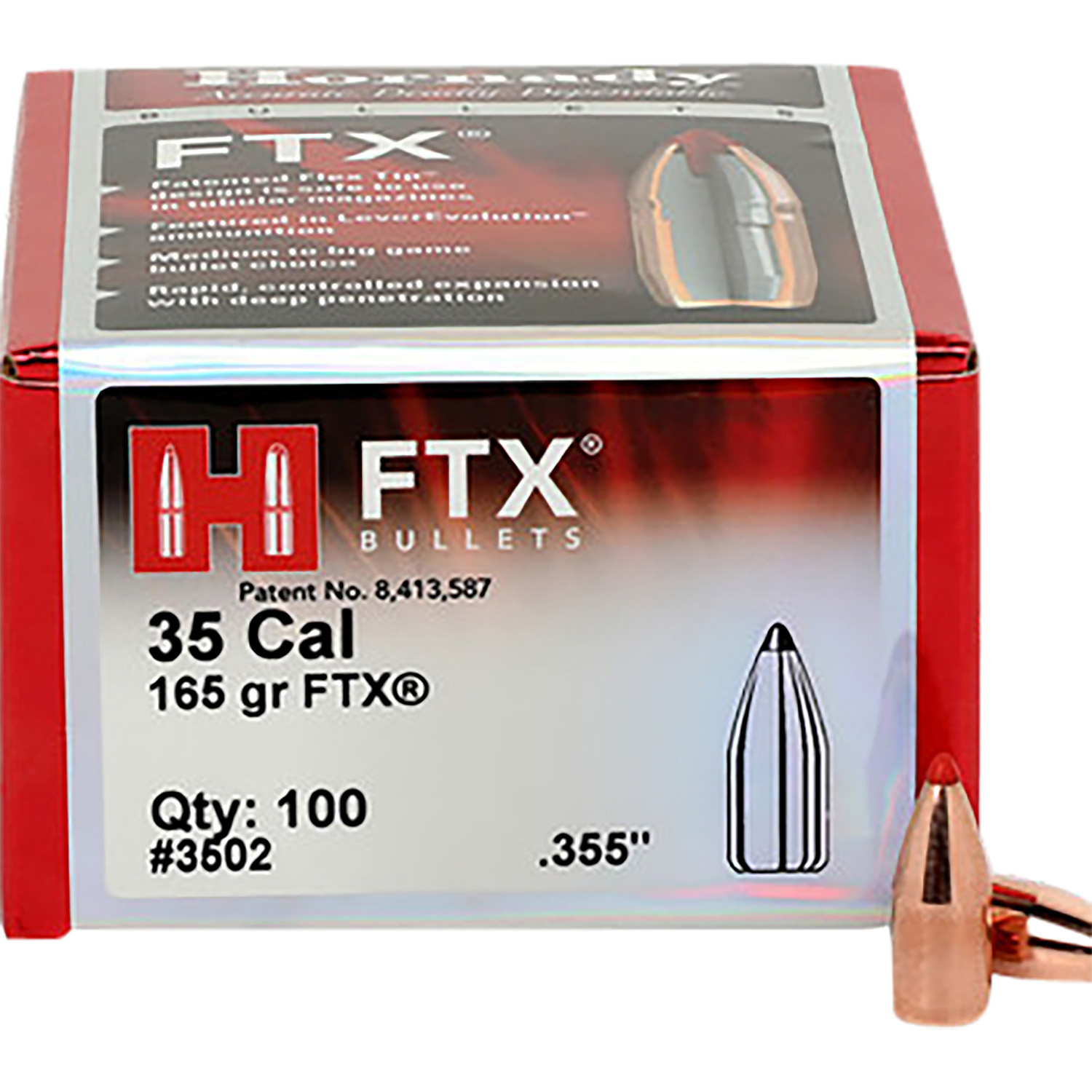 Hornady 3502 FTX .355 165gr Flex Tip Expanding Bullets 100ct Box