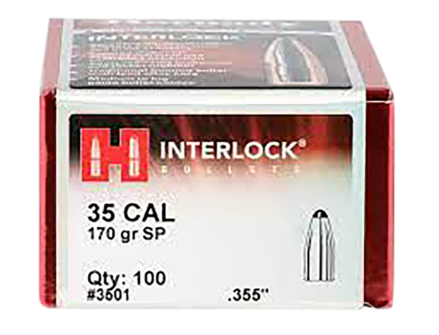 Hornady 3501 Interlock 35 Cal 355 170 Gr Spire Point Sp 100 Per Box Maumee Tackle