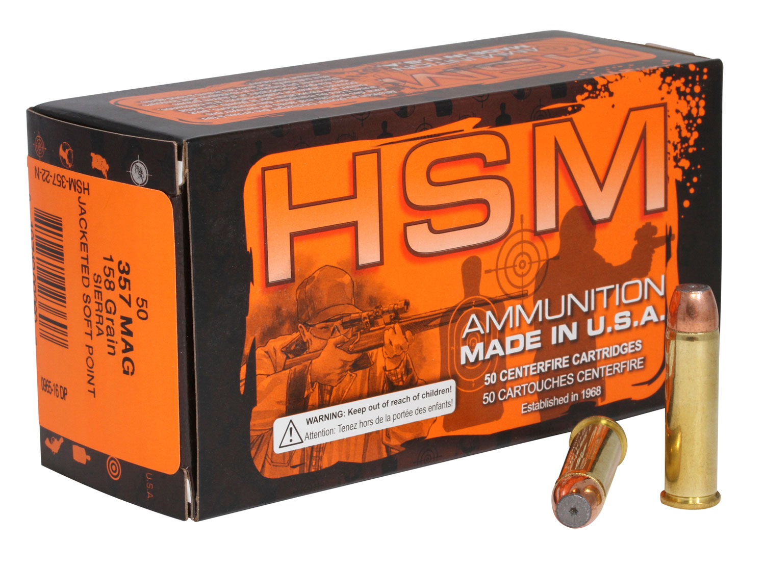 HSM 35722N Pro Pistol .357 Mag 158gr JSP 50 Rounds