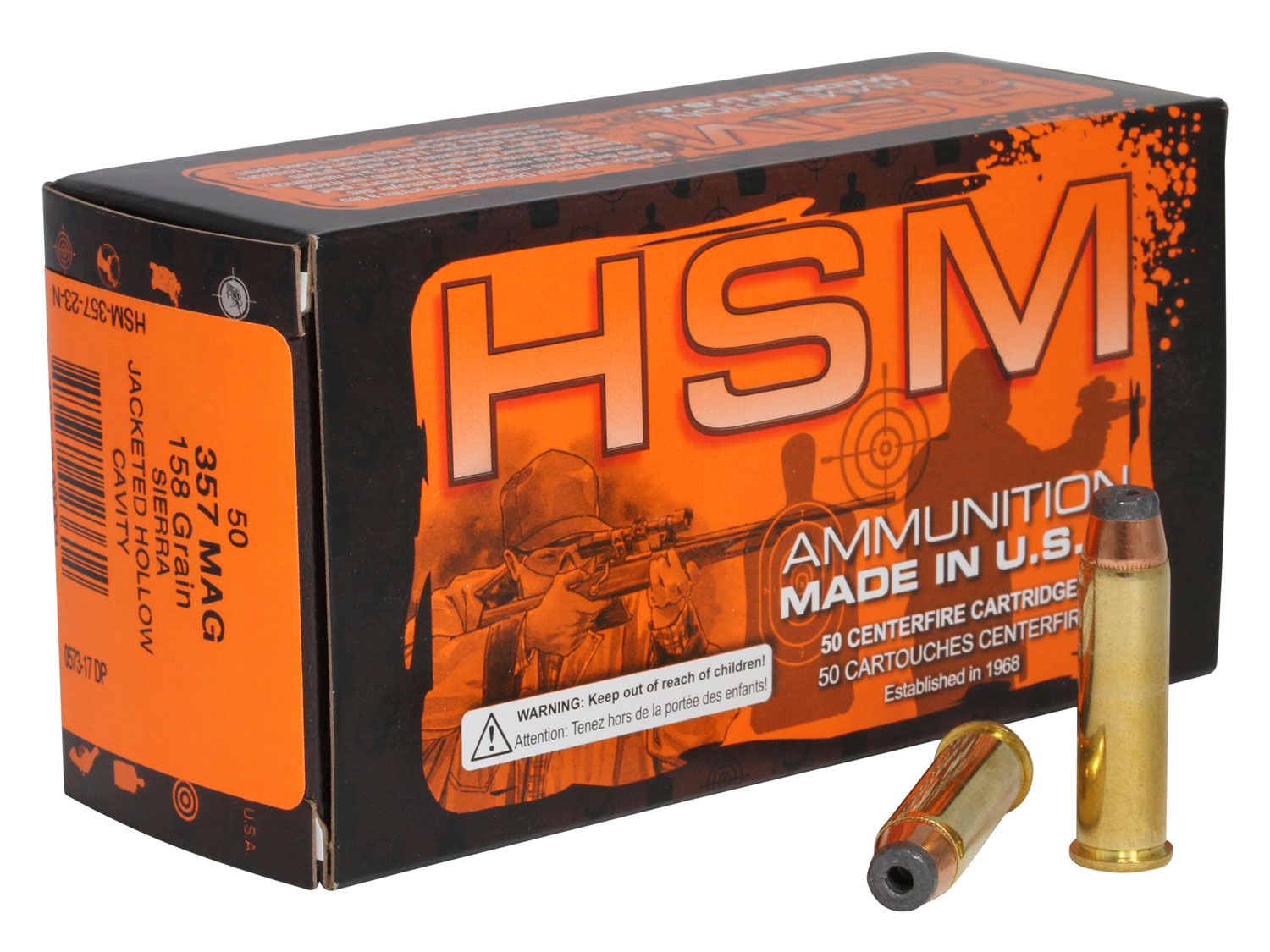HSM 35723N Pro Pistol 357 Mag 158 gr Jacketed Hollow Cavity 50 Rounds