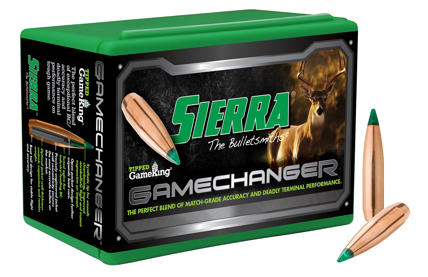 Sierra Tipped GameKing Rifle Bullets 6mm .243 cal .243" 100 gr BT 100-ct