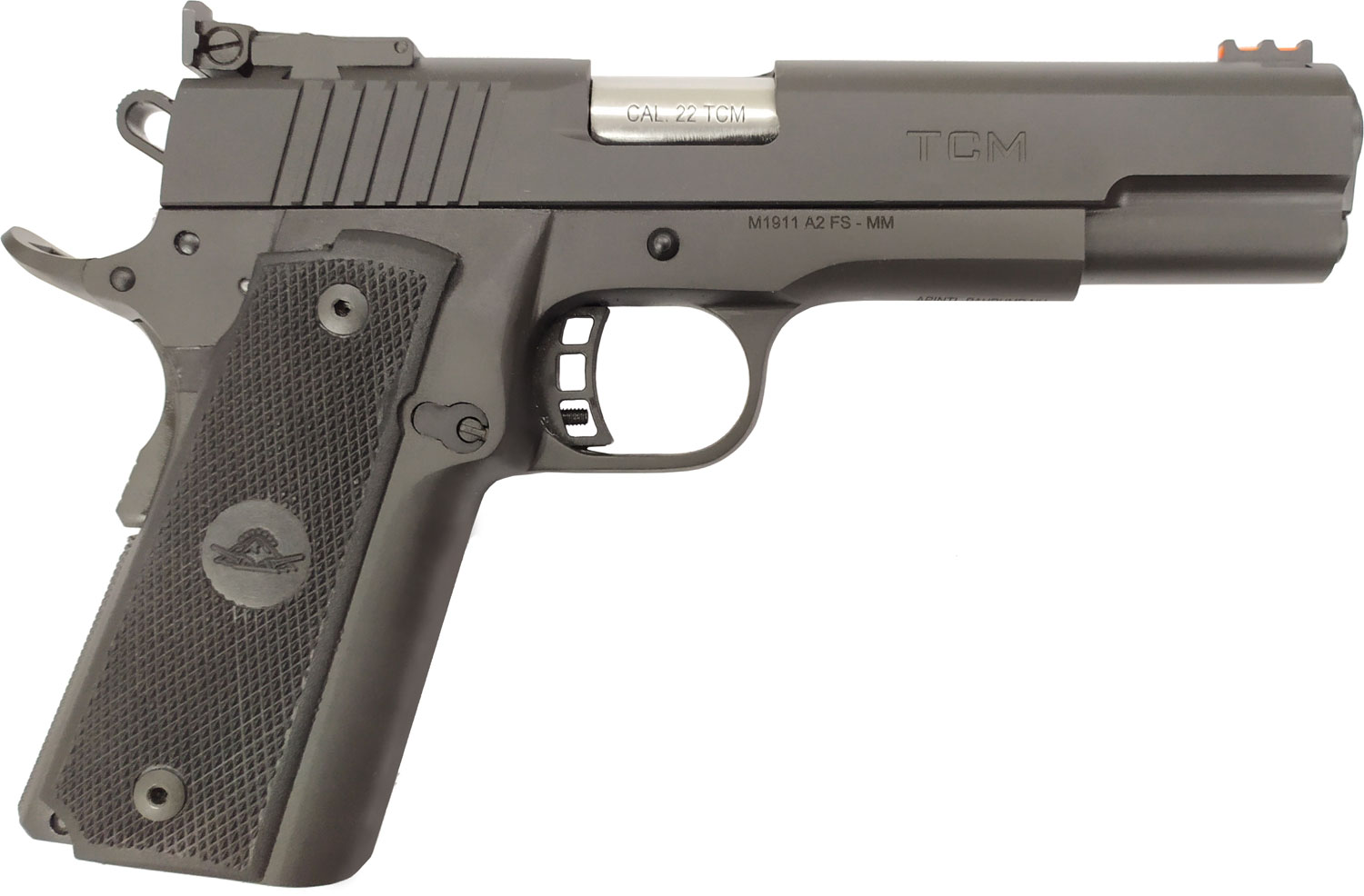 Rock Island 56922 TCM Standard FS 22 TCM Caliber with 5" Barrel, 17+1 Capacity, Overall Black Parkerized Finish Steel, Beavertail Frame, Serrated Slide & Black Polymer Grip