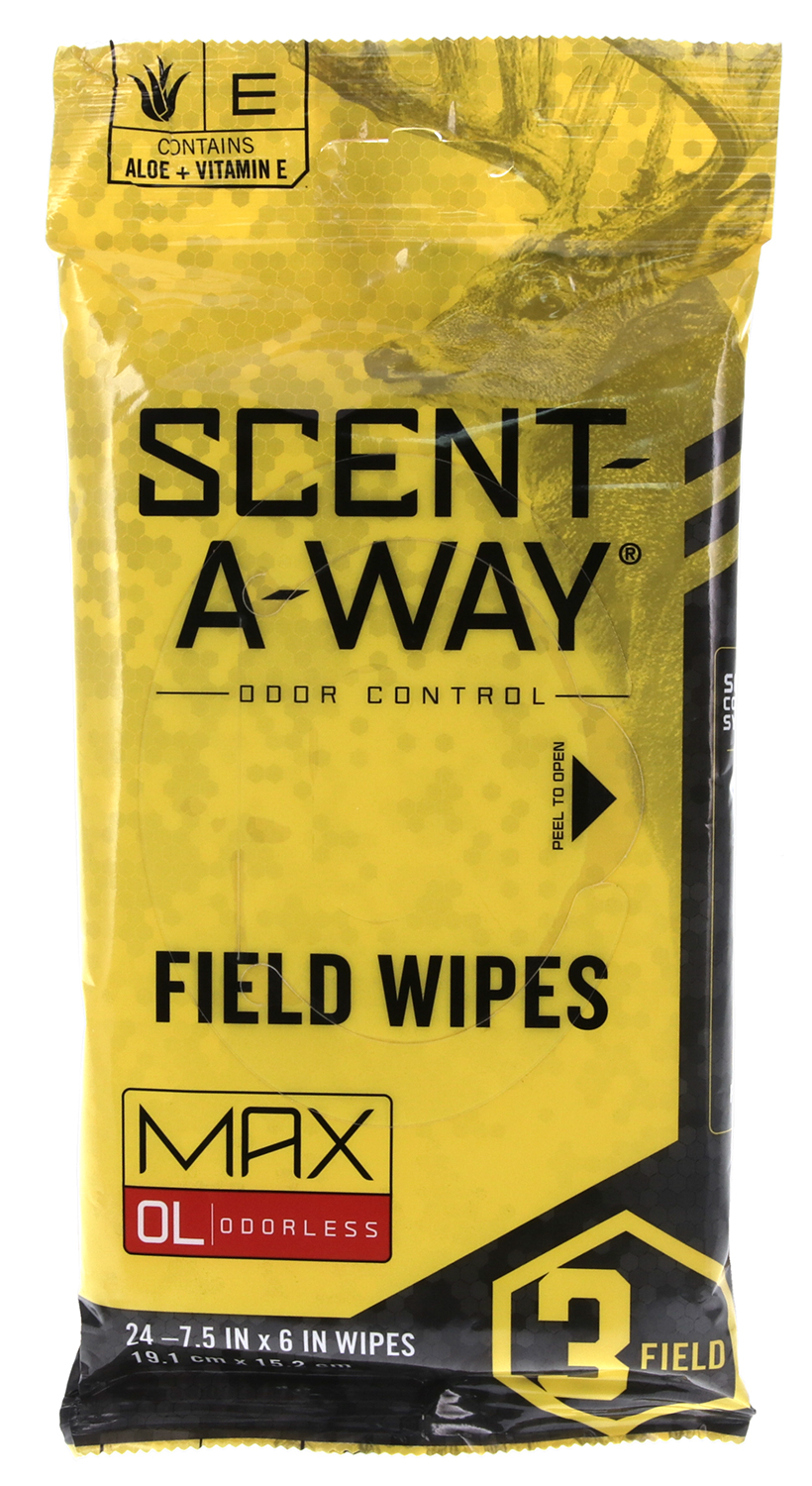 Scent-A-Way 07795 Max Field Wipes Odor Eliminator Odorless Scent Pkg of 24