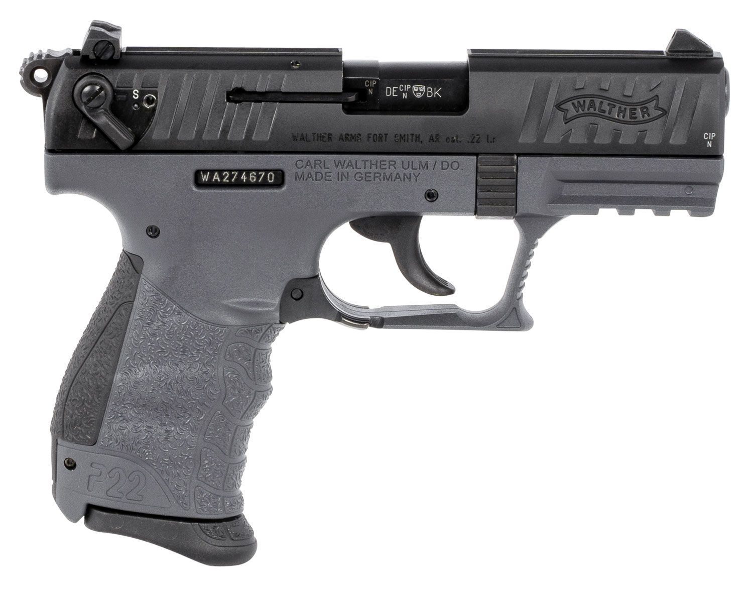 Walther Arms 5120365 P22 *CA Compliant 22 LR 3.42" 10+1 Tungsten Gray...-img-0