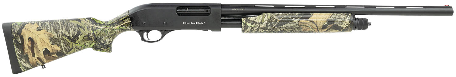 Charles Daly 930225 301 Compact 20 Gauge 3 4+1 22 Vent Rib Barrel, Full Coverage Mossy Oak Obsession Camouflage, Checkered Synthetic Stock & Forend, Auto Ejection, Includes 3 Choke Tubes