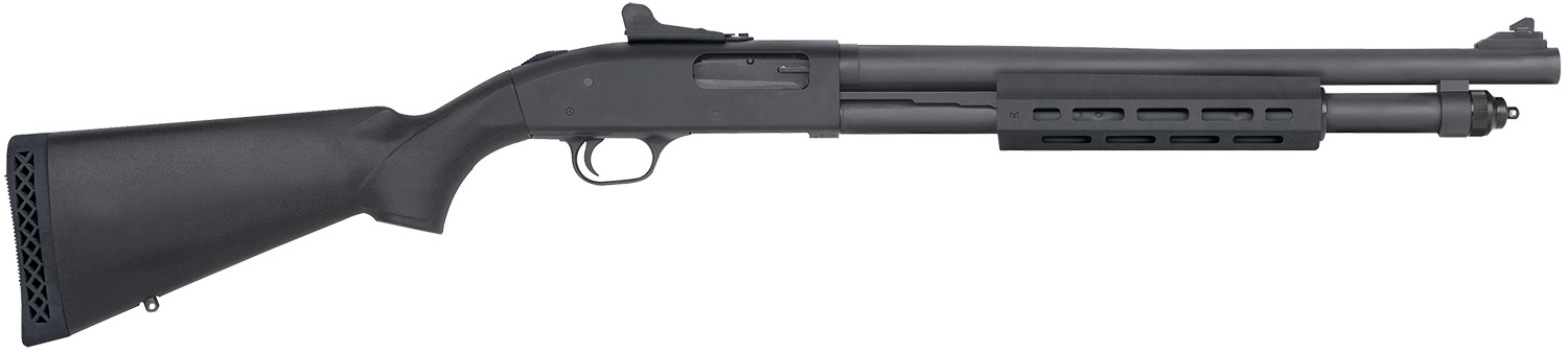 Mossberg 50765 590A1 Tactical 12 Gauge 3 6+1 18.50 Cylinder Bore Barrel Black Parkerized Rec with Ghost Ring Sight Black Synthetic Stock Right Hand Includes M-LOK Handguard
