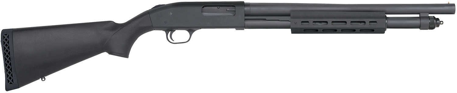Mossberg 50766 590A1 Tactical 12 Gauge 3 6+1 18.50 Cylinder Bore Barrel Black Parkerized Rec Black Synthetic Stock Right Hand Includes M-LOK Handguard