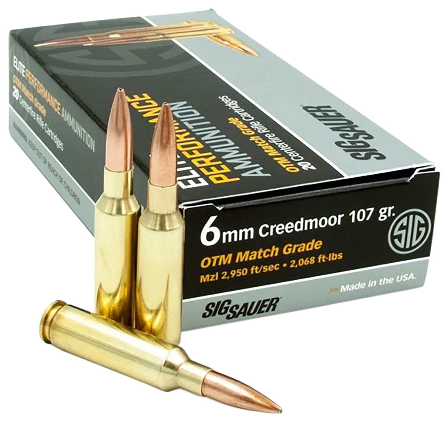 Sig Sauer E6MMCM220 Marksman Elite 6mm Creedmoor 107 gr Open Tip Match ... - Sig Sauer - OPEN TIP MATCH for sale at TheGunDock