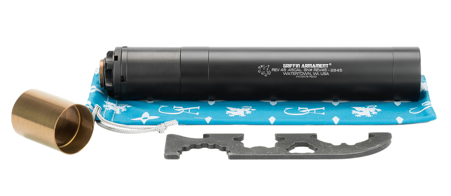 Griffin Armament GAREV45 Revolution Mod 3 45 Cal Suppressor Black