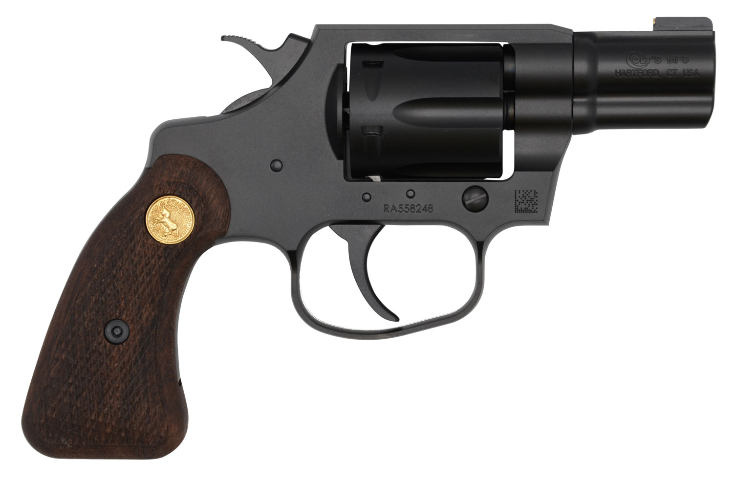 Colt Mfg COBRAMB2WBB Night Cobra  38 Special +P 6 Shot 2 Matte Black Ion Bond Steel Barrel, Cylinder & Frame, Wood Grip
