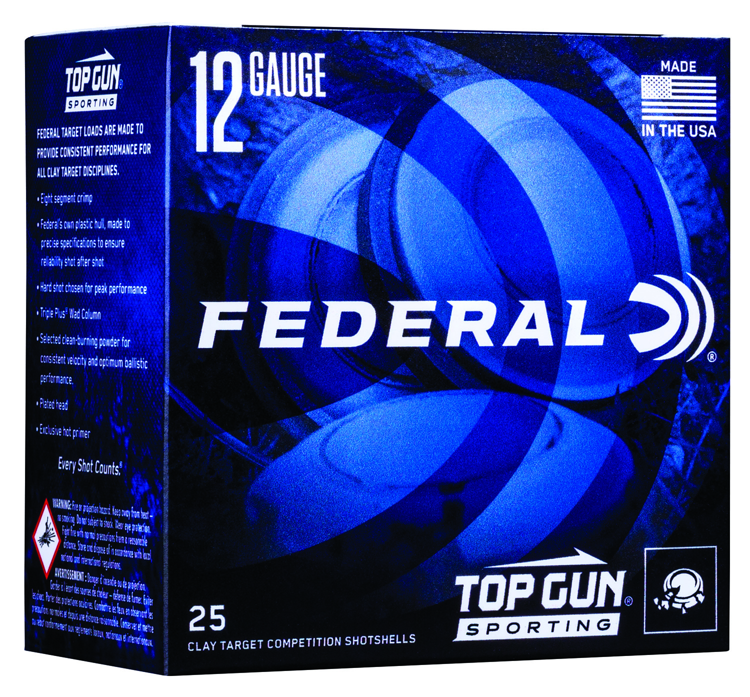 Federal TGSH128 Top Gun  12Gauge 2.75 1oz 8Shot 25 Per Box/10 Case