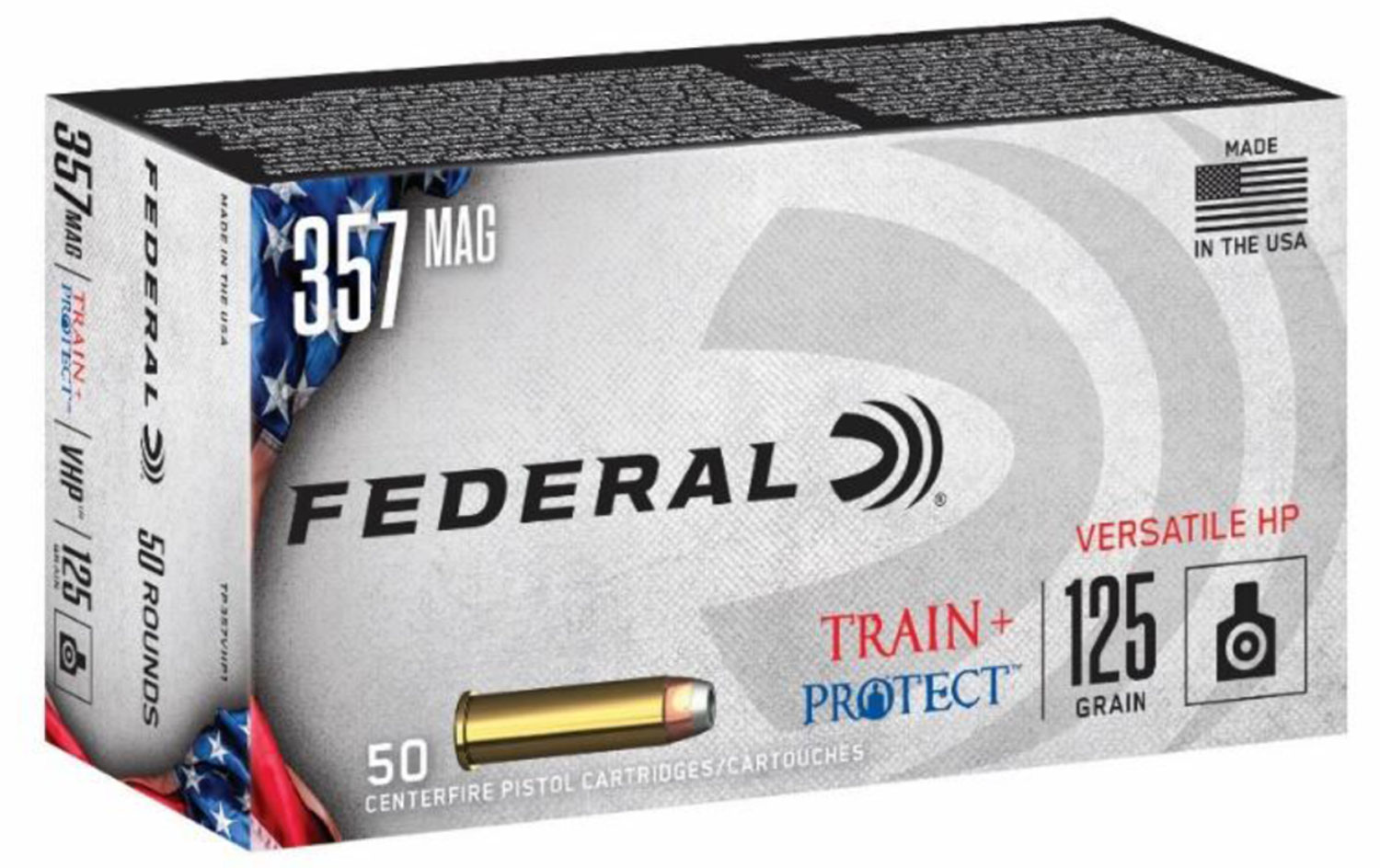 Federal TP357VHP1 Train + Protect  357Mag 125gr Versatile Hollow Point 50 Per Box/10 Case
