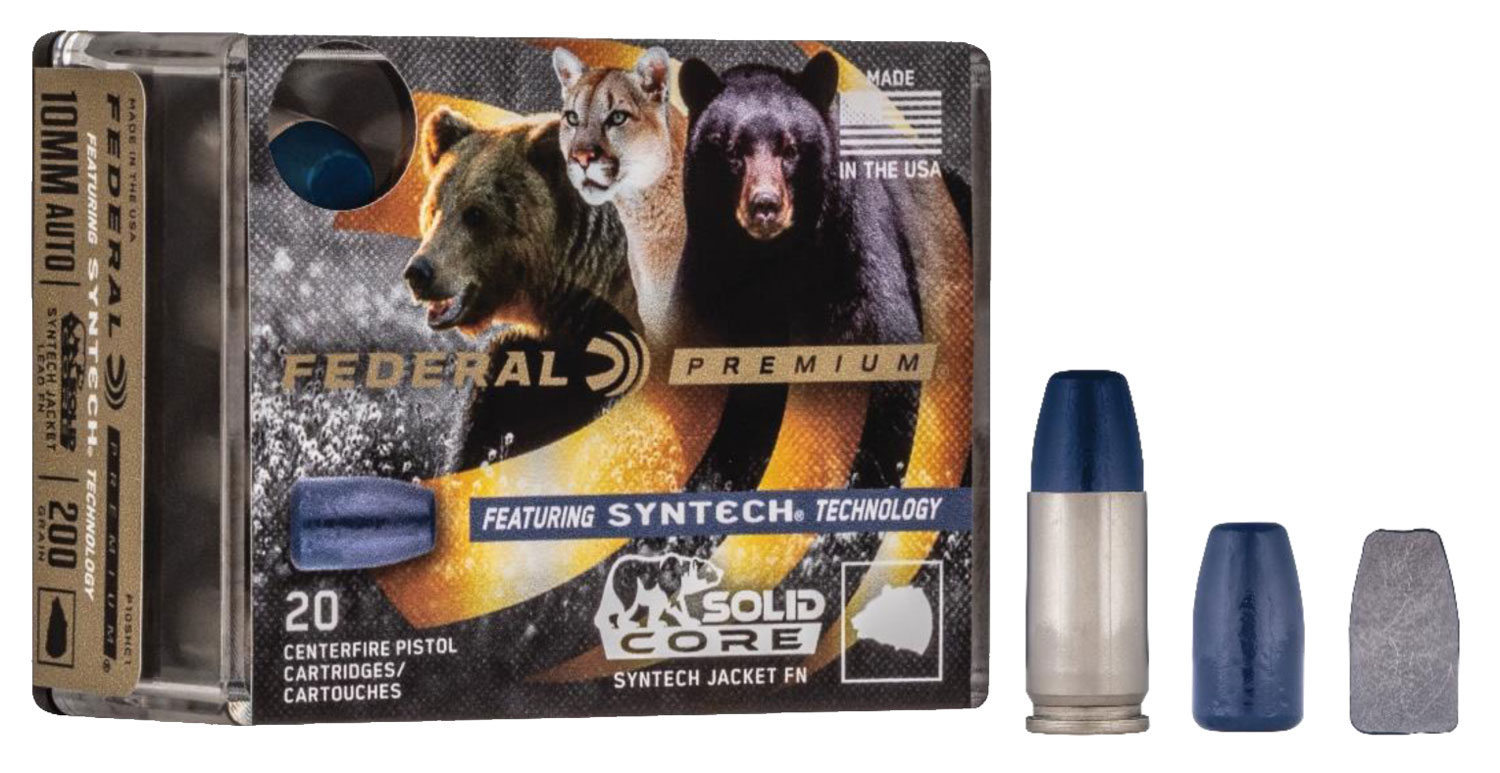 Federal P10SHC1 Premium Hunting 10mm Auto 200 gr Solid Core Synthetic 20 Bx/ 10 Cs