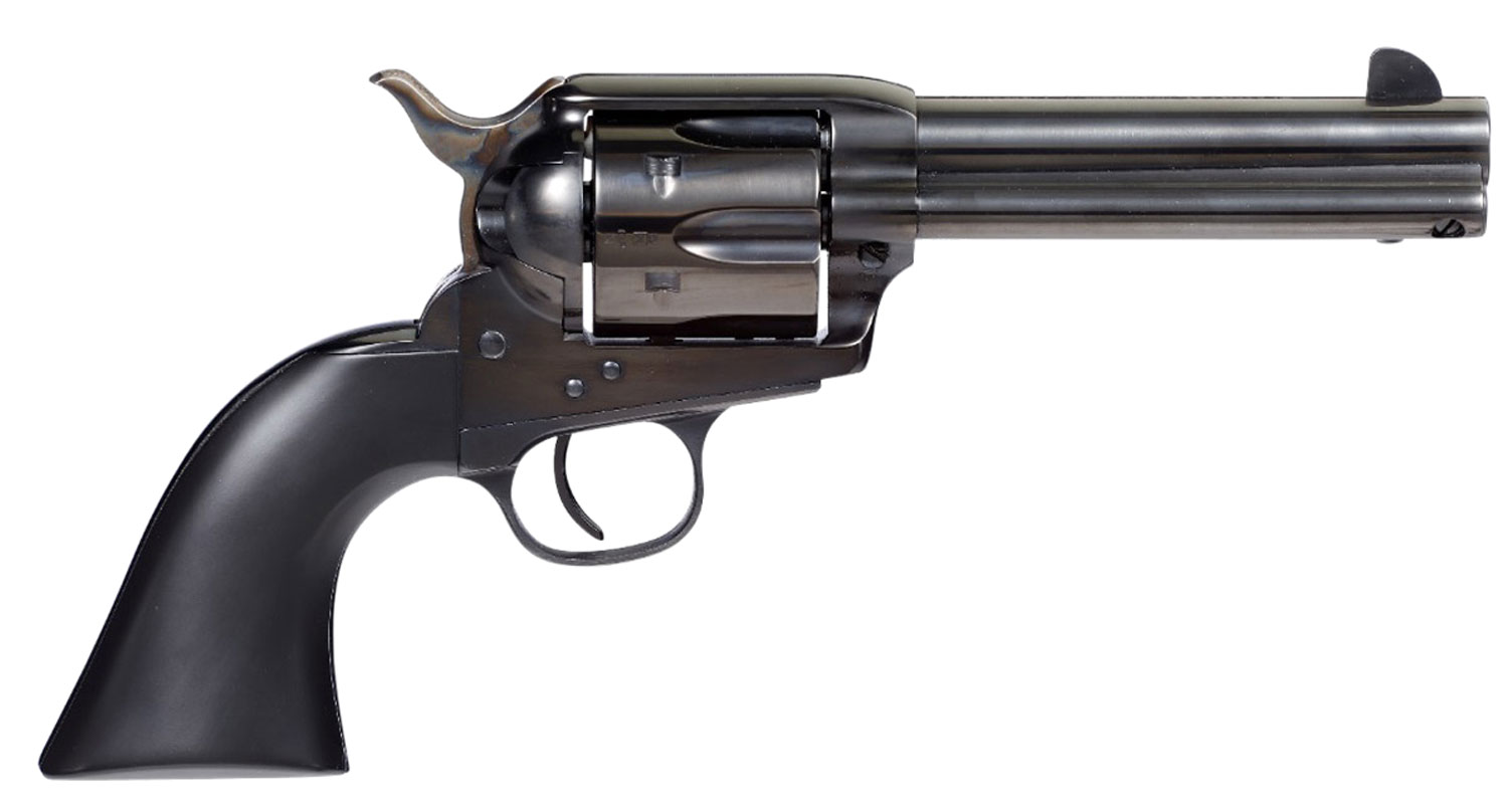 Taylors & Company 555162 Devil Anse  357 Mag Caliber with 4.75 Blued Finish Barrel, 6rd Capacity Blued Finish Cylinder, Color Case Hardened Finish Steel Frame & Matte Black Wood Grip