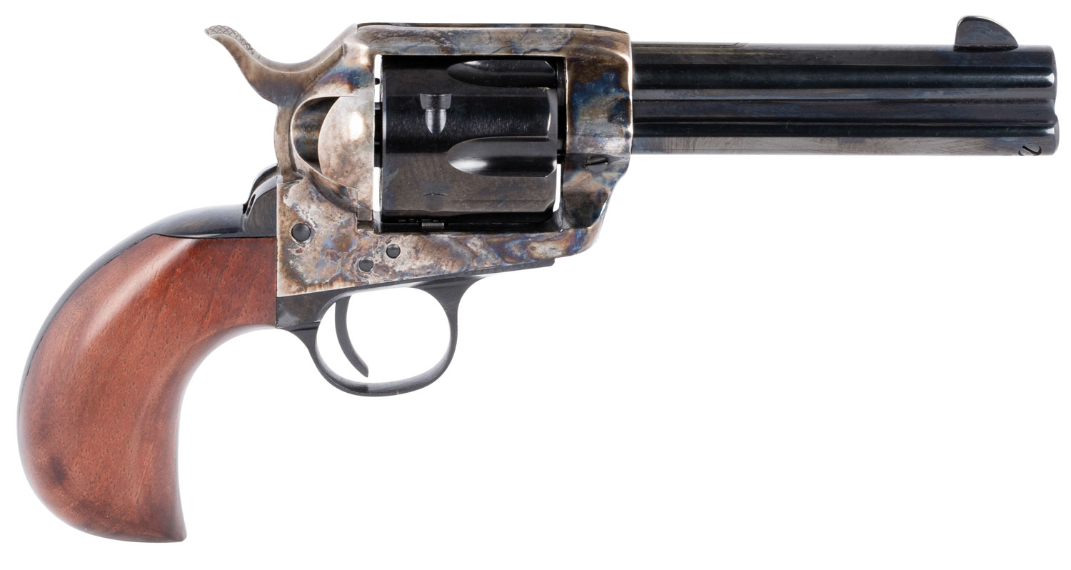 Taylors & Company 200069 1873 Cattleman 357 Mag Caliber with 4.75 Blued Finish Barrel, 6rd Capacity Blued Finish Cylinder, Color Case Hardened Finish Steel Frame & Birdshead Walnut Grip