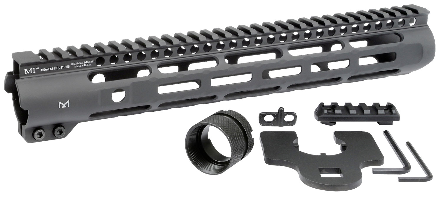 Midwest Industries MISLH12625 Slimline AR-15 12.625" M-LOK Handguard Black