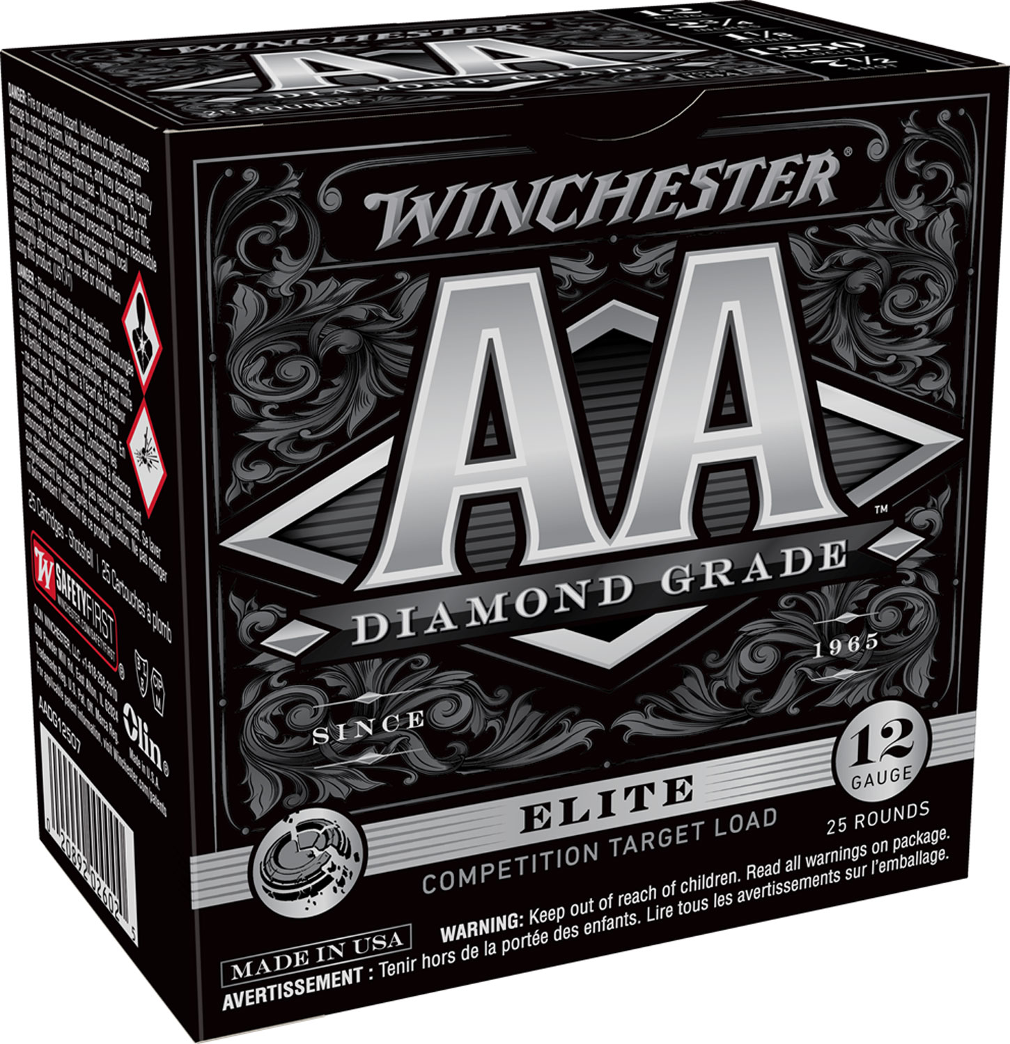 Winchester Ammo AADG12507 AA Diamond Grade 12 Gauge 2.75" 1 1/8 oz 1250 fps 7 Shot 25 Bx/10 Cs - Winchester - 12 GAUGE