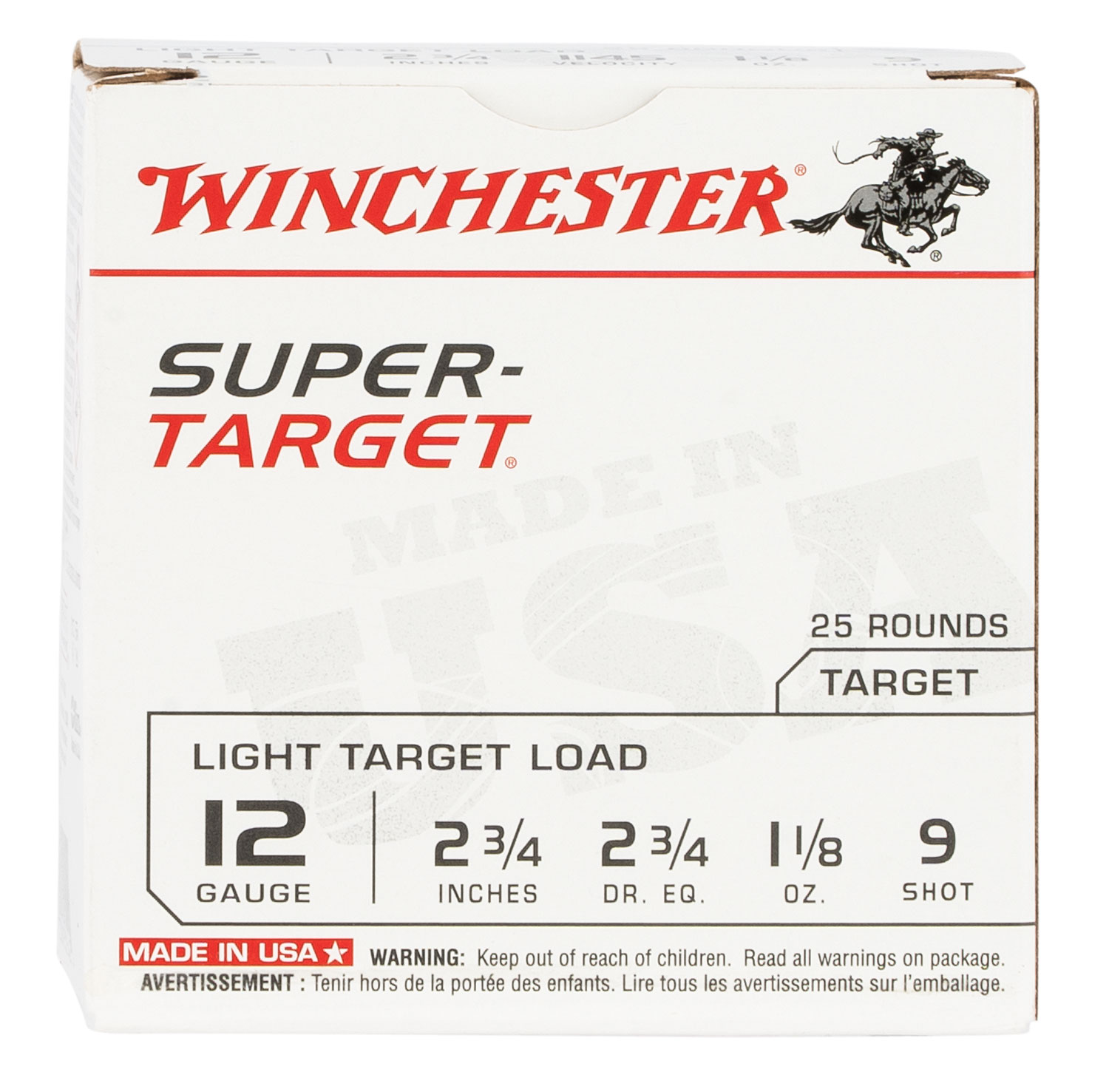 Winchester Ammo TRGT129 Super-Target Light Target 12Gauge 2.75 1 1/8oz 9Shot 25 Per Box/10 Case