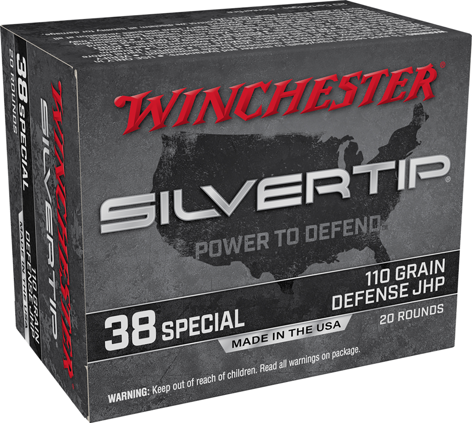 Winchester Ammo W38ST Silvertip  38Special 110gr Silvertip Jacket Hollow Point 20 Per Box/10 Case