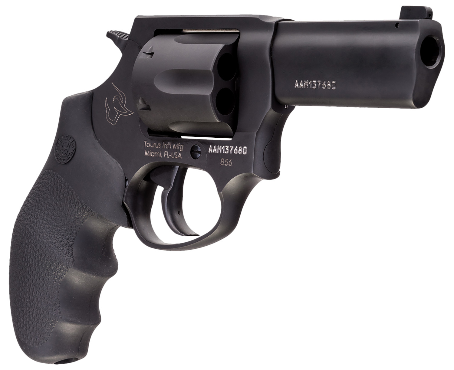 Taurus 856 Defender Night Sight Revolver 38 Special +P 3 in. 6 rd. Matte Black Hogue Grip - Superbly Sighted 2 Taurus 856 Defender Night Sight Revolver 38 Special +P 3 in. 6 rd. Matte Black Hogue Grip - Superbly Sighted - Image 2