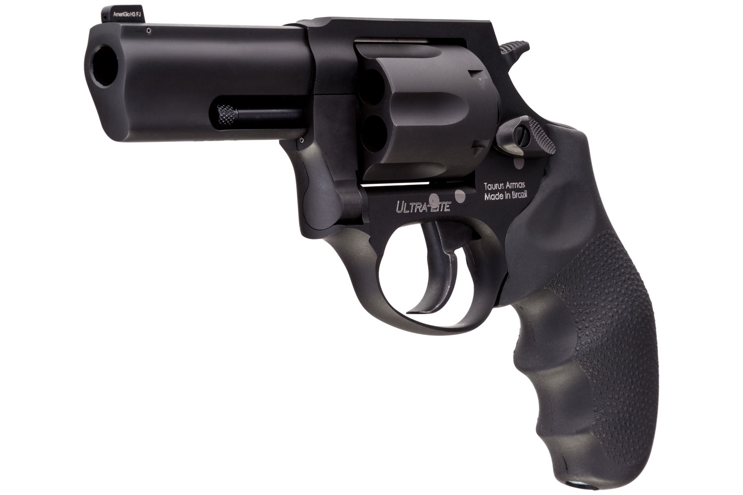 Taurus 856 Ultra-Lite Defender 38 Special +P Caliber with 3" Barrel 6 Round Capacity Matte Black Finish Finger Grooved Black Hogue Rubber Grip & Night Front Sight