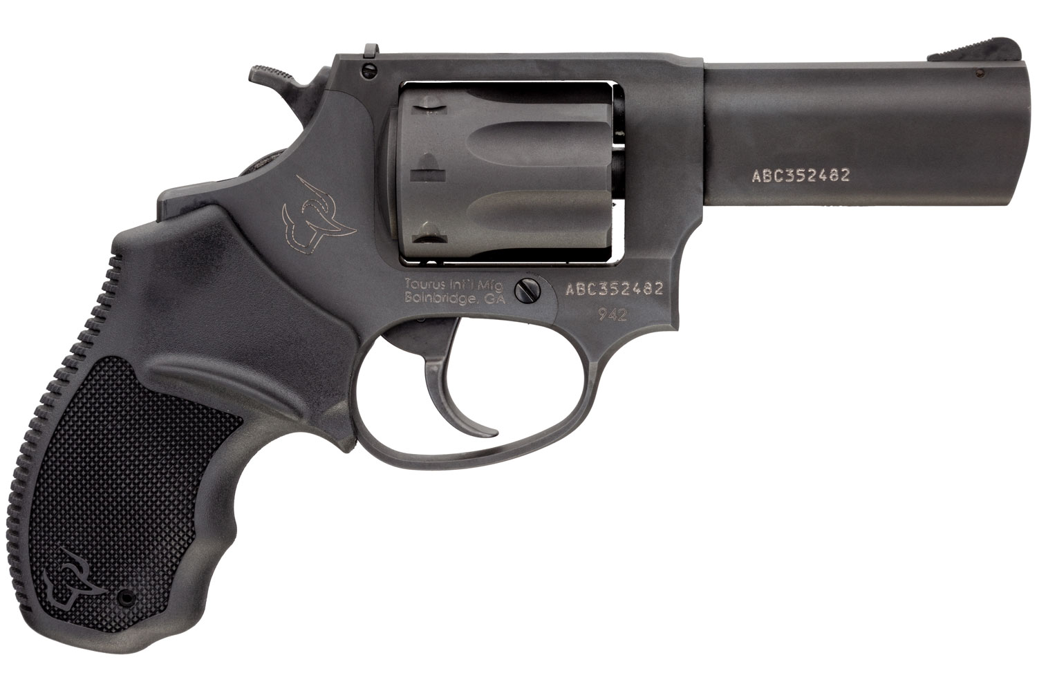 Taurus 2942031 942  22 LR 8rd 3 Barrel, Overall Matte Black Finish Steel & Finger Grooved Black Polymer Grip