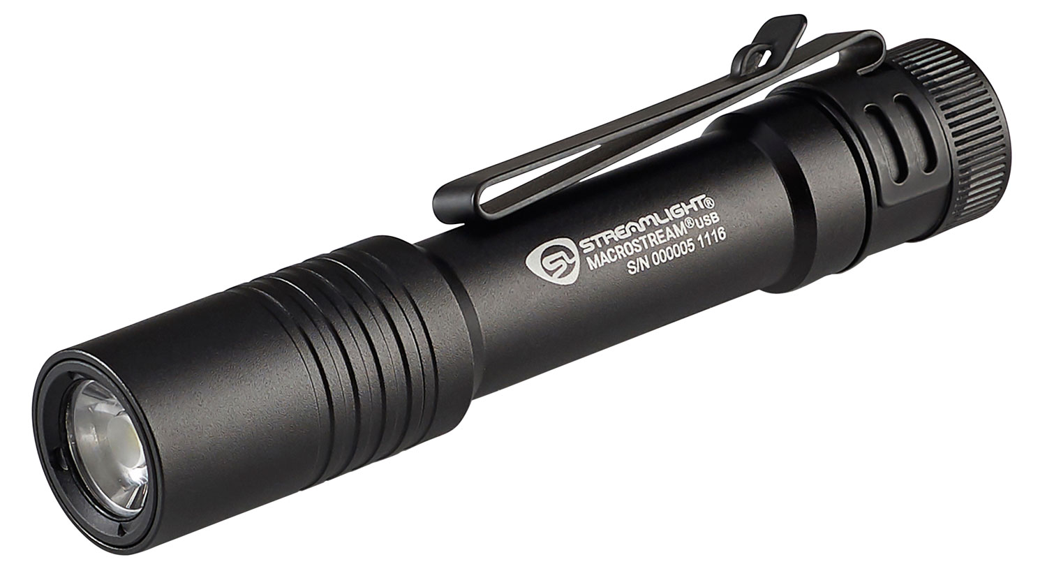 Streamlight Macrostream USB Black Anodized Aluminum White LED 50/500 Lumens 90 Meters Range - Streamlight - 50/500 LUMENS