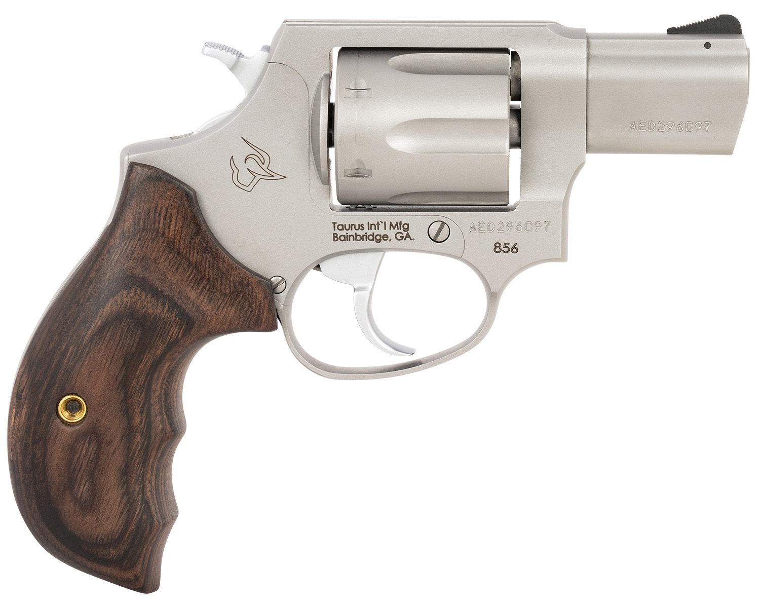 Taurus 2-856029SW 856  38 Spl + P 6rd 2 Stainless Steel Walnut Grip