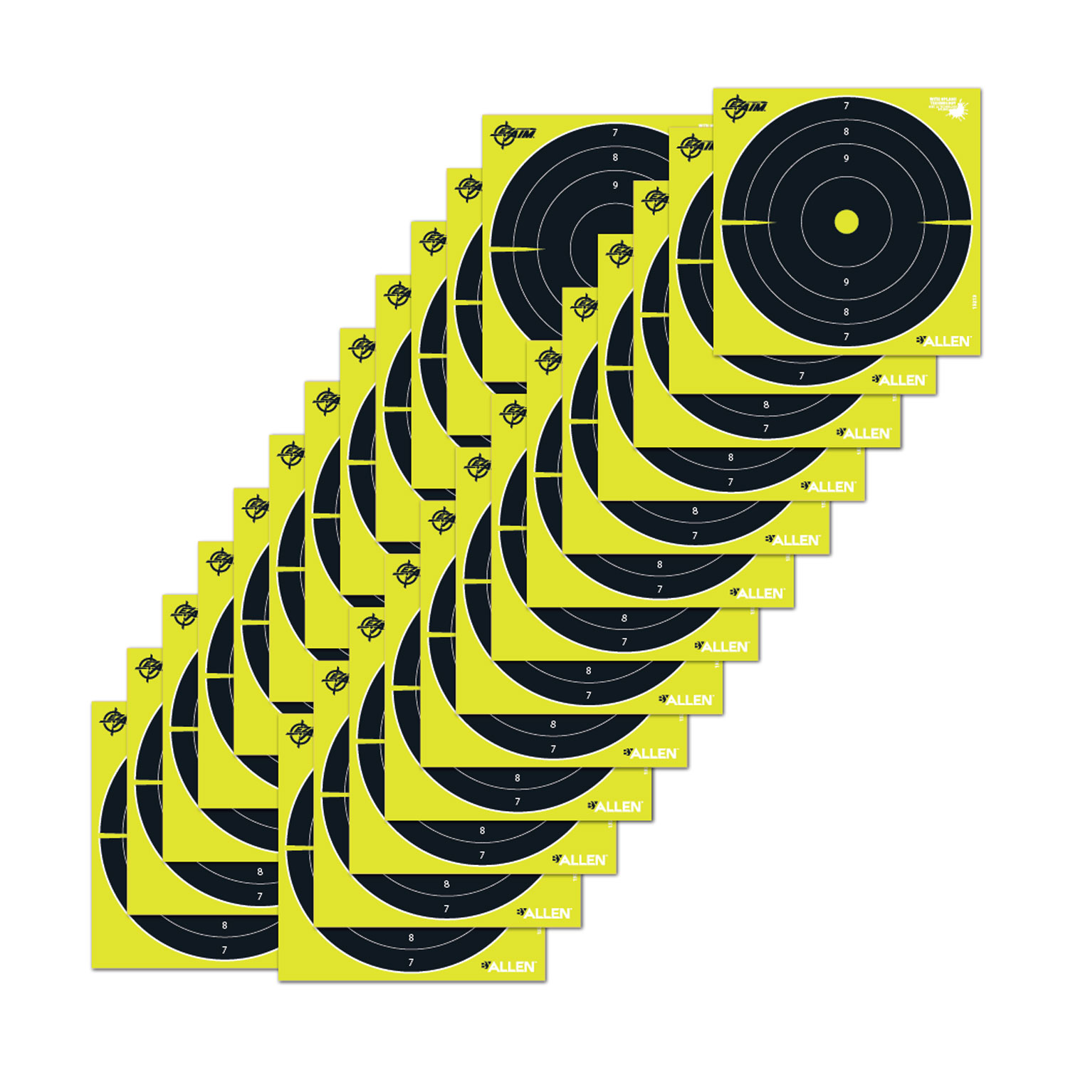Allen EZ Aim Non-Adhesive Bull's-eye Target 8x8 25 pk. Yellow and Black - Allen Company