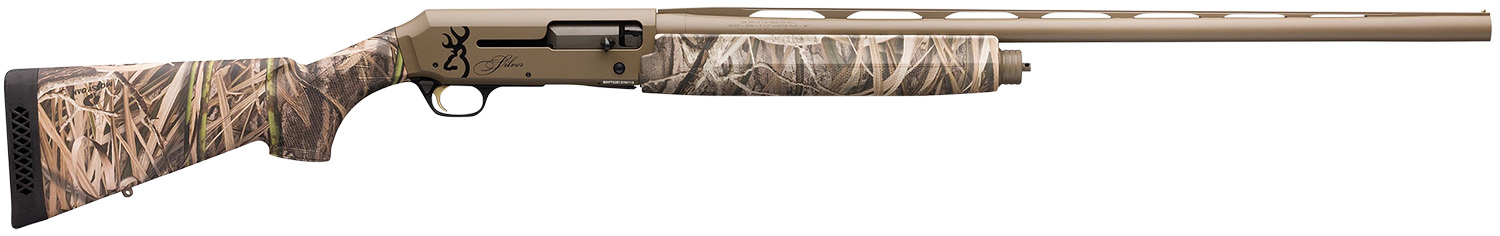 Browning 011428204 Silver Field 12 Gauge 3.5" 4+1 28" Barrel, Flat Dark Earth Cerakote Finish, Mossy Oak Shadow Grass Habitat Synthetic Stock