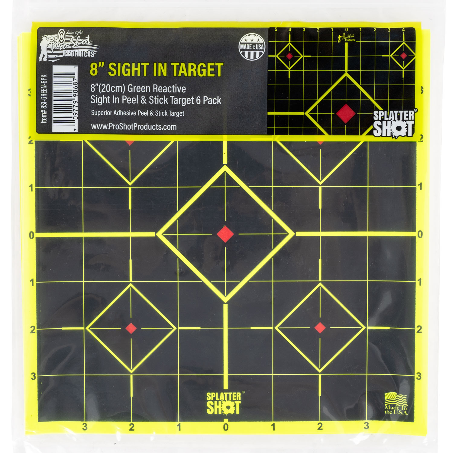 PROSHOT 8SI-GREEN-6PK     8" SPLATTER SIGHTIN  GRN