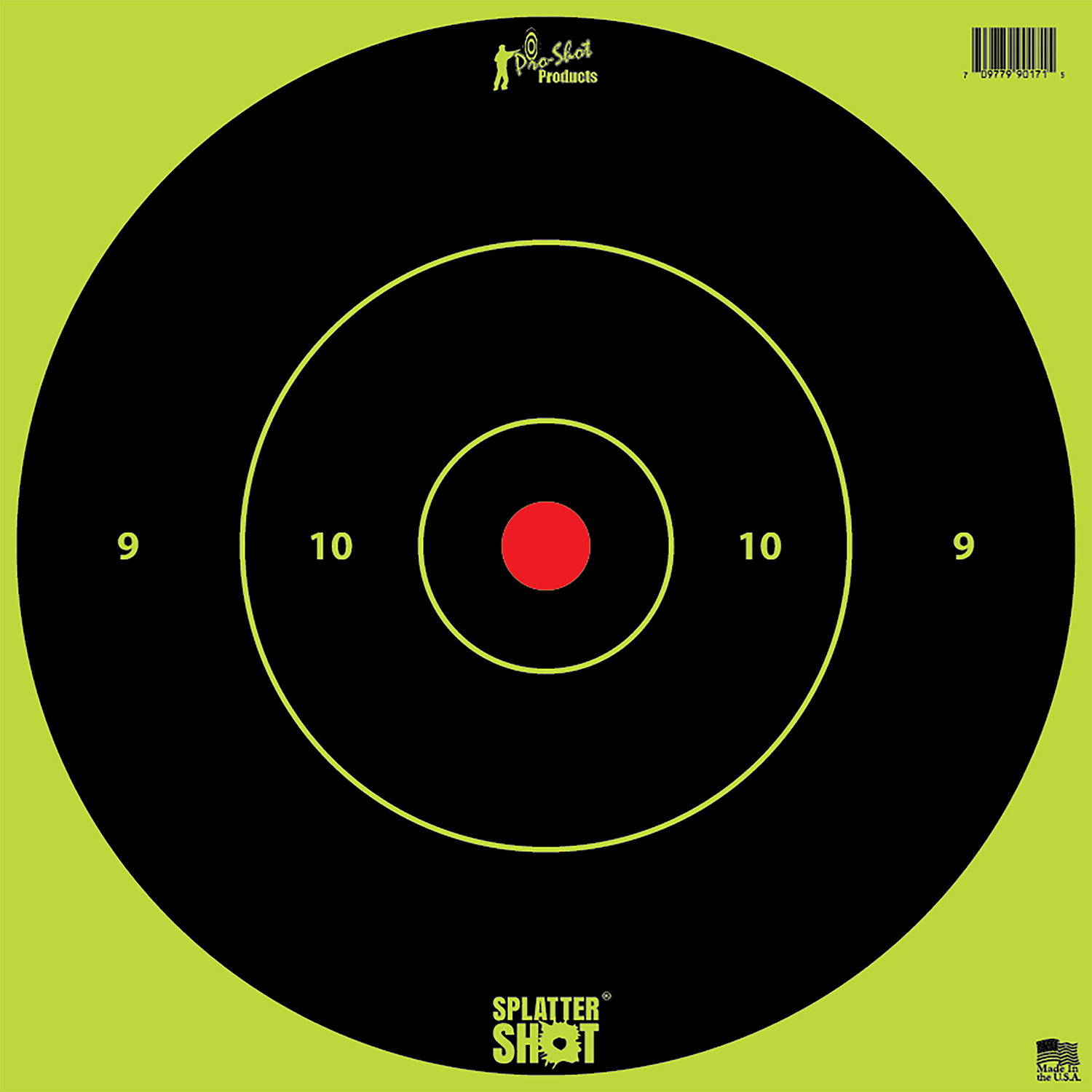 PROSHOT 12B-GREEN-TG-5PK 12" SPLATTER BULLSEYE GRN