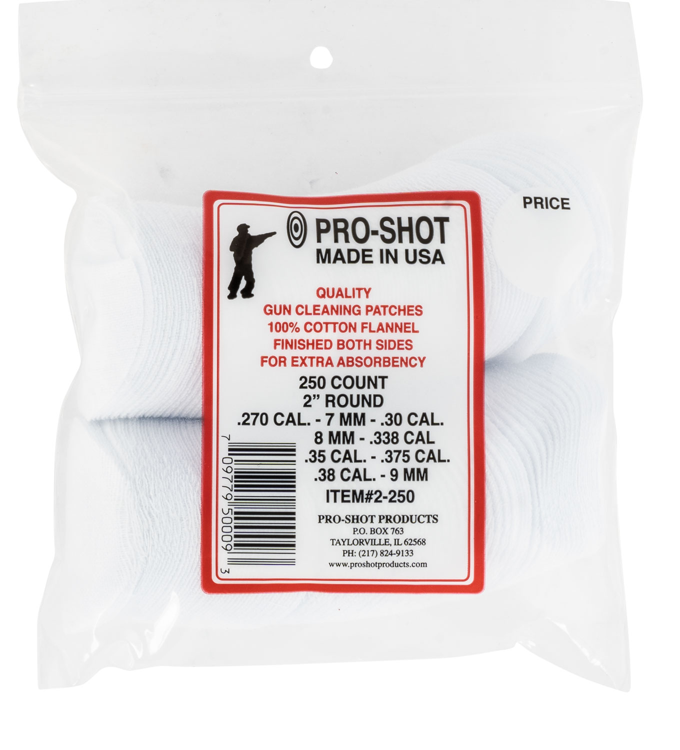 PROSHOT 2-250      270-.38 2" ROUND  PATCH 250