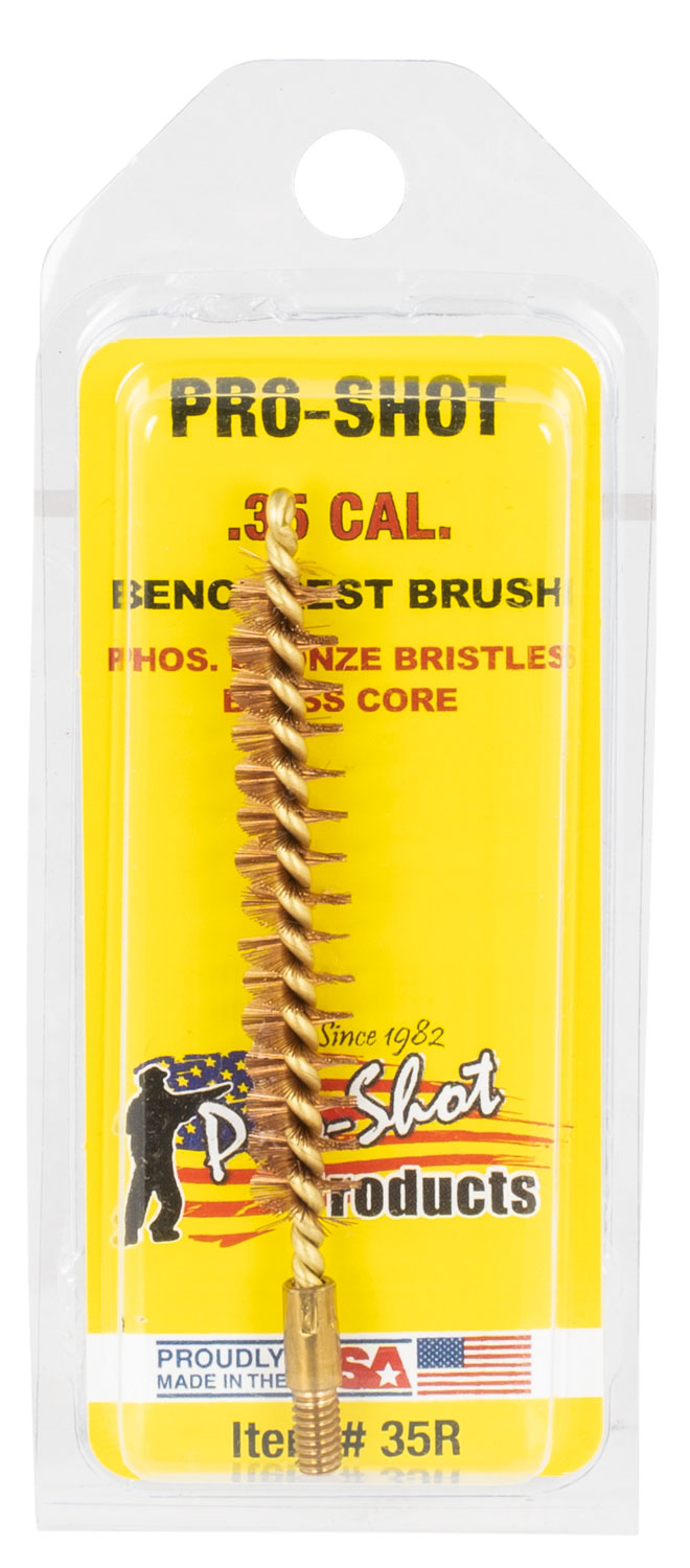 Pro-Shot Benchrest Brass Core/Bronze Bristle Rifle Bore Brush (8/32 Thread) .35 cal - Pro-Shot Products - .35