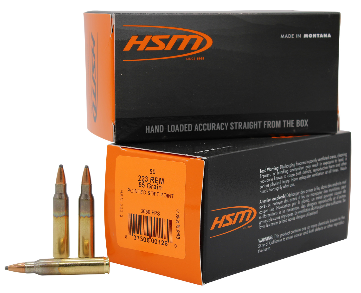 HSM 2232 Varmint 223 Rem 55gr Soft Point Ammo 50/Box