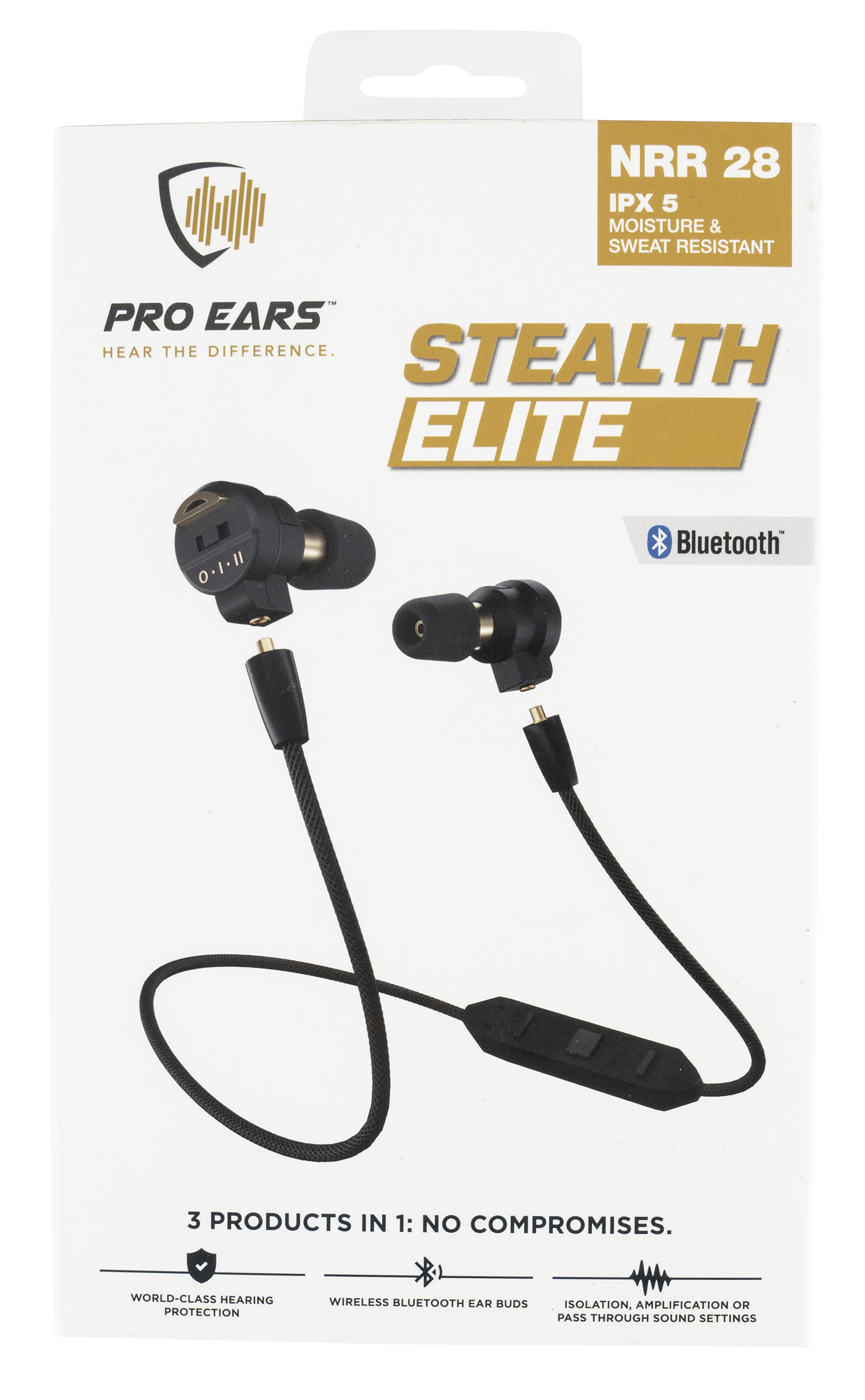 Pro Ears PEEBBLKE Stealth Elite 28 dB Behind The Head Black Adult 1 Pair-img-0