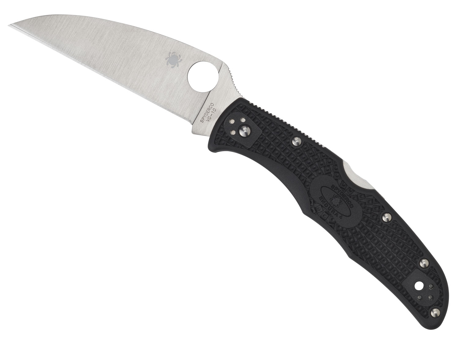 Spyderco C10FPWCBK Endura 4 Wharncliffe 3.78" VG-10 Blade Black FRN Handle