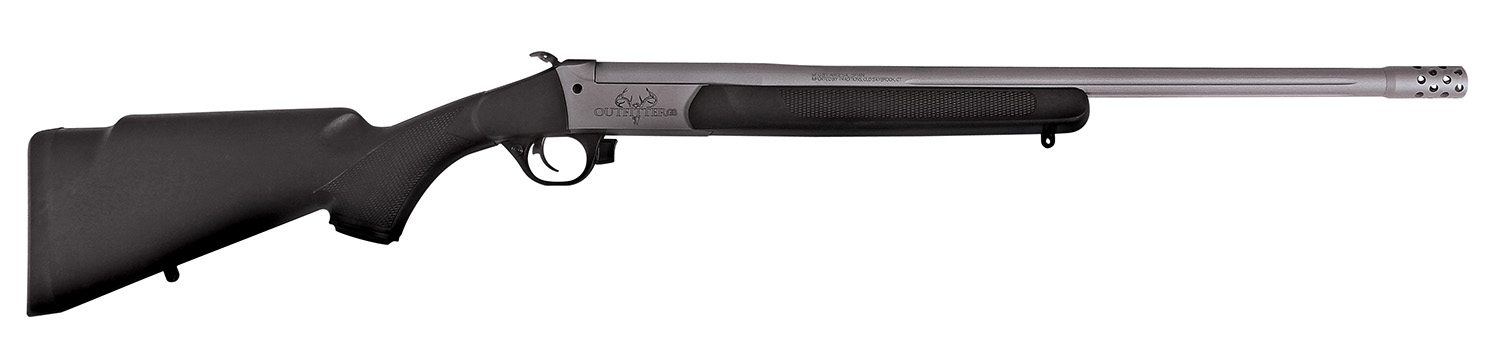 Traditions CR451130T Outfitter G3 Full Size 450 Bushmaster 1rd 22" Stainless Cerakote Fluted Threaded Barrel, Drilled & Tapped Steel Receiver, Fixed Black Synthetic Stock, Right Hand