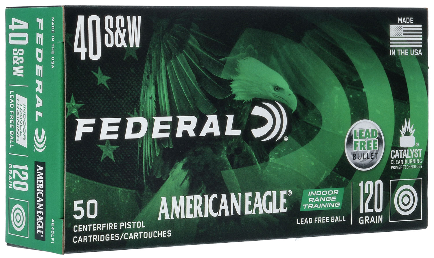 Federal AE40LF1 American Eagle Indoor Range Training 40S&W 120gr Lead...