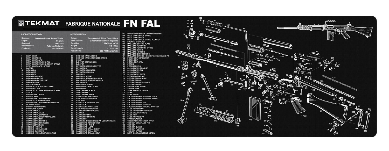 TekMat TEKR36FNFAL FN-FAL Cleaning Mat FN-FAL Parts Diagram 12" x36"-img-0